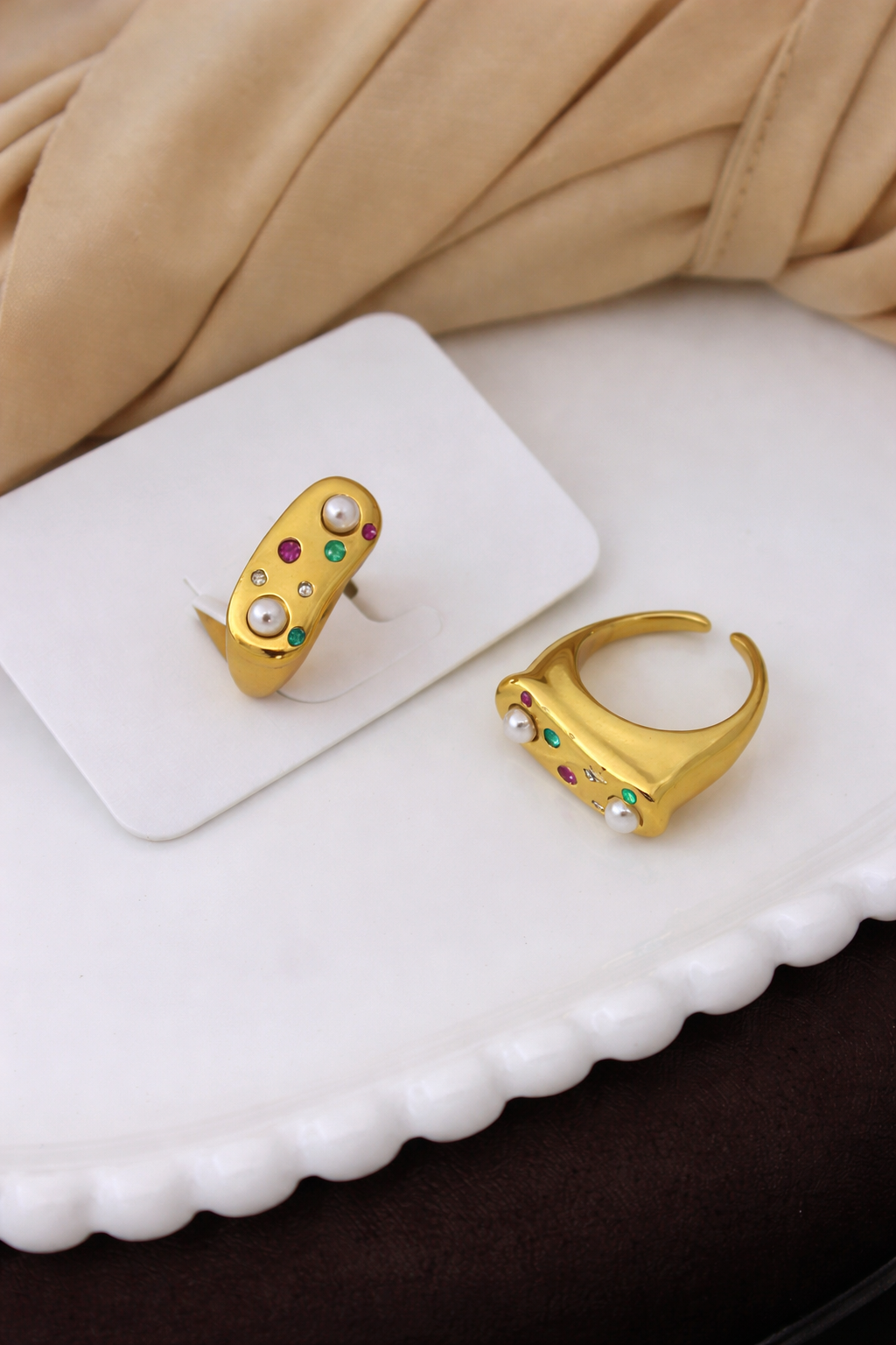 Gold Plated Anti Tarnish Stainless Steel Aurora Ring