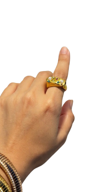 Gold Plated Anti Tarnish Stainless Steel Aurora Ring