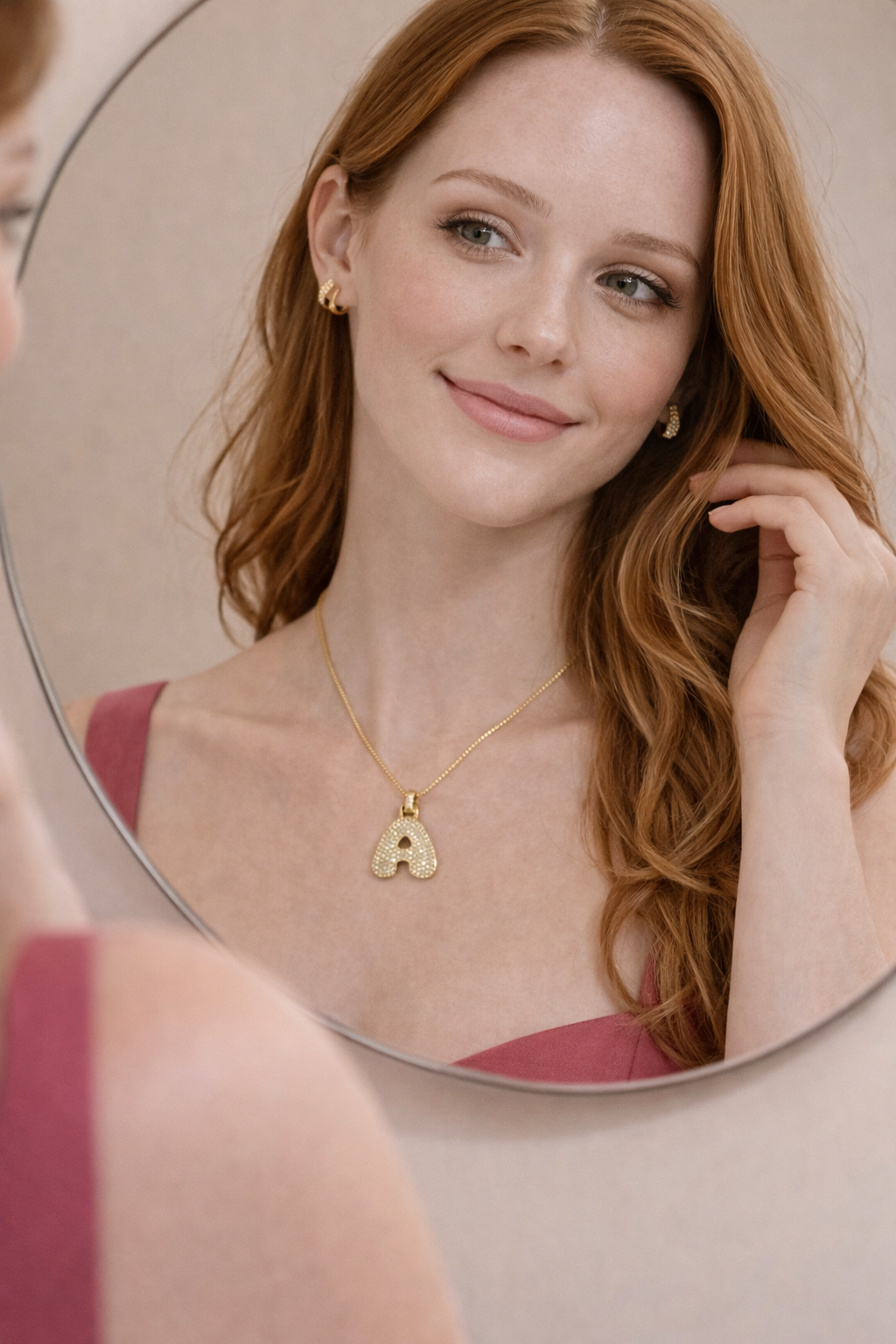 Gold Plated Anti Tarnish Stainless Steel Alphabetical necklace - A