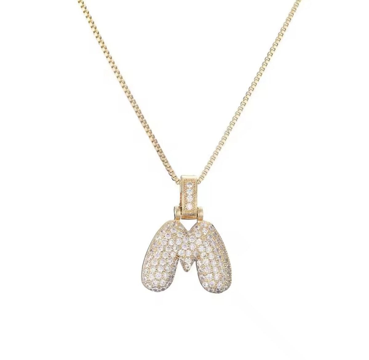 Gold Plated Anti Tarnish Stainless Steel Alphabetical necklace – M