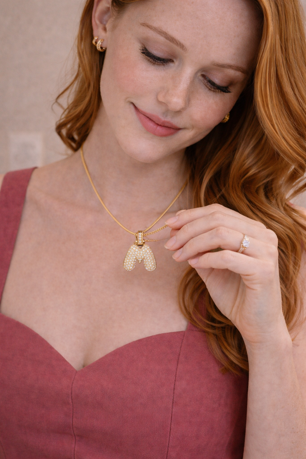 Gold Plated Anti Tarnish Stainless Steel Alphabetical necklace – M