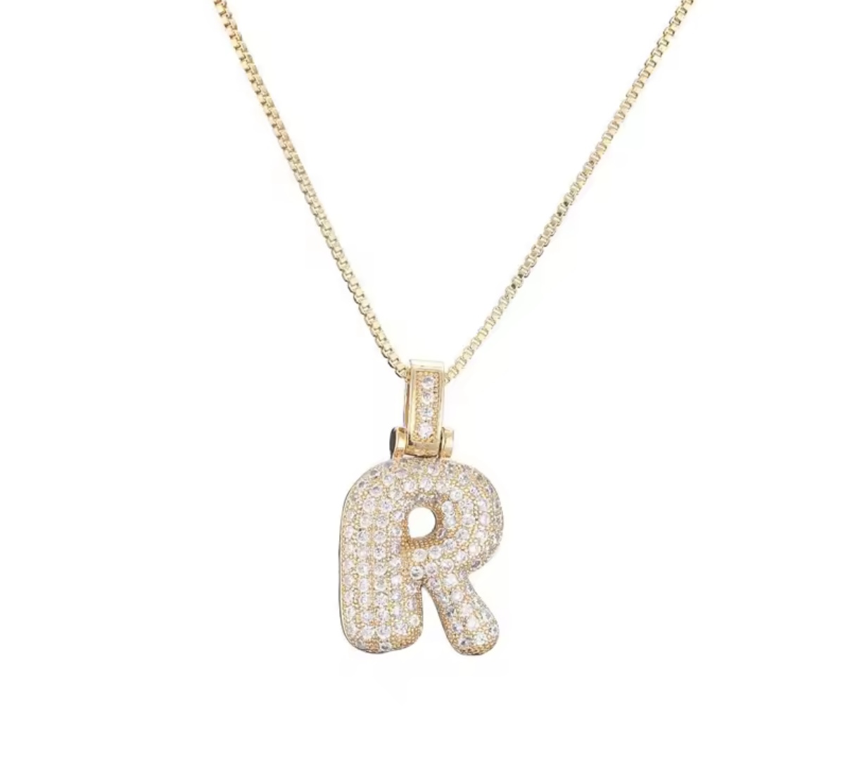 Gold Plated Anti Tarnish Stainless Steel Alphabetical necklace – R