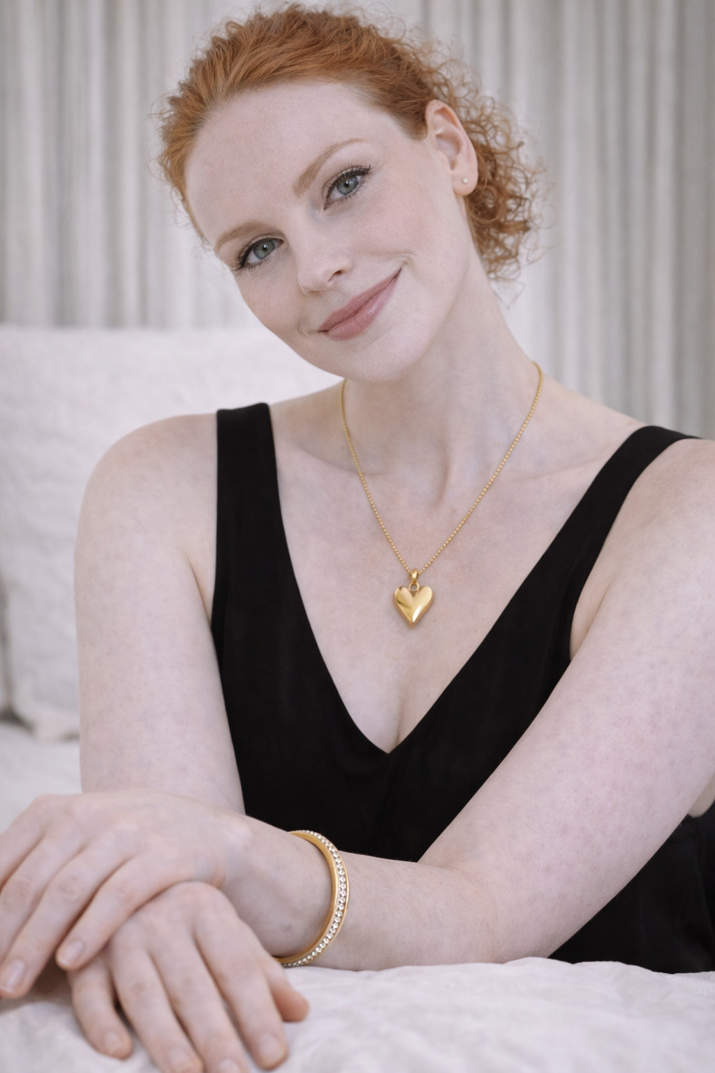 Gold Plated Anti Tarnish Stainless Steel Minimal Heart Necklace