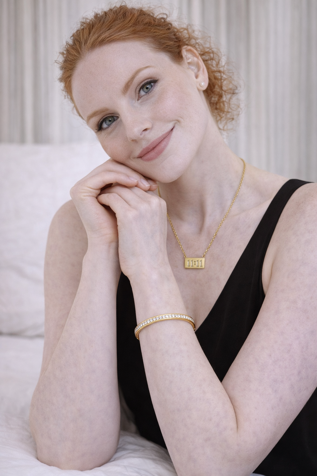 Gold Plated Anti Tarnish Stainless Steel Angel Time Necklace