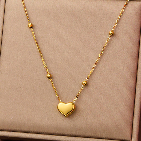 Gold Plated Anti Tarnish Stainless Steel Classic Heart Necklace