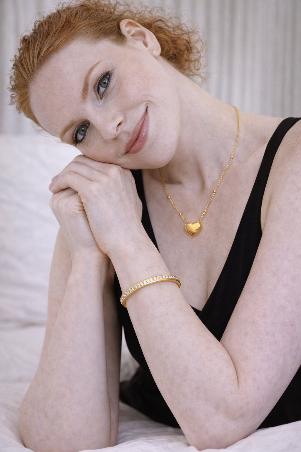 Gold Plated Anti Tarnish Stainless Steel Classic Heart Necklace