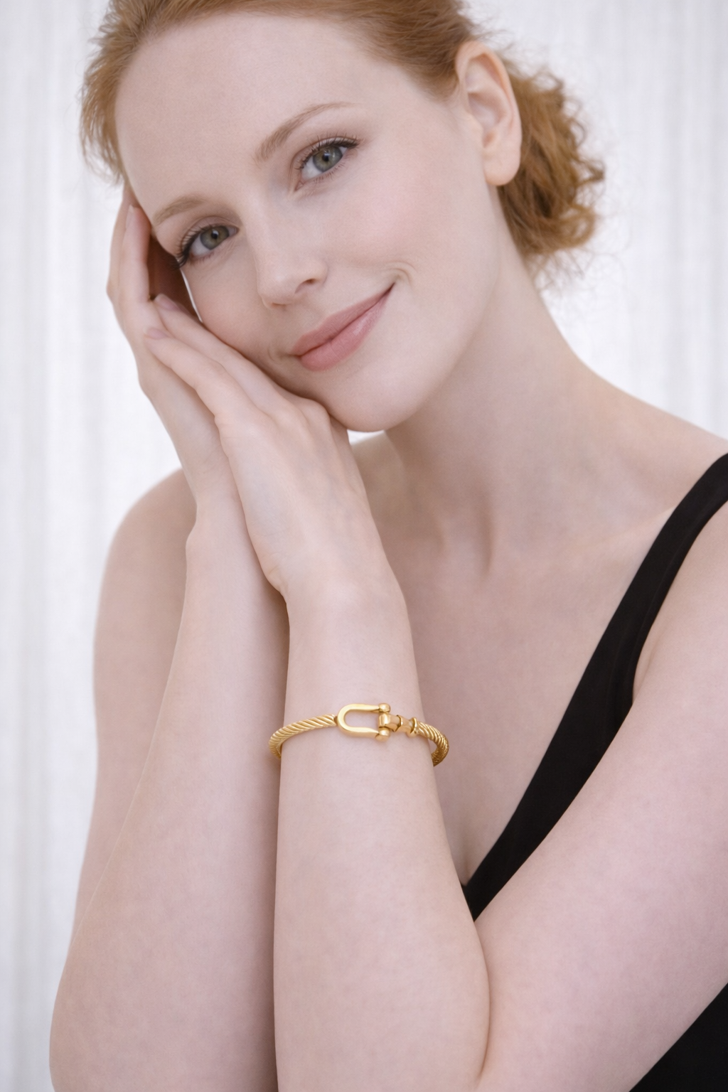 Gold Plated Anti Tarnish Stainless Steel Twisted Cable Bangle