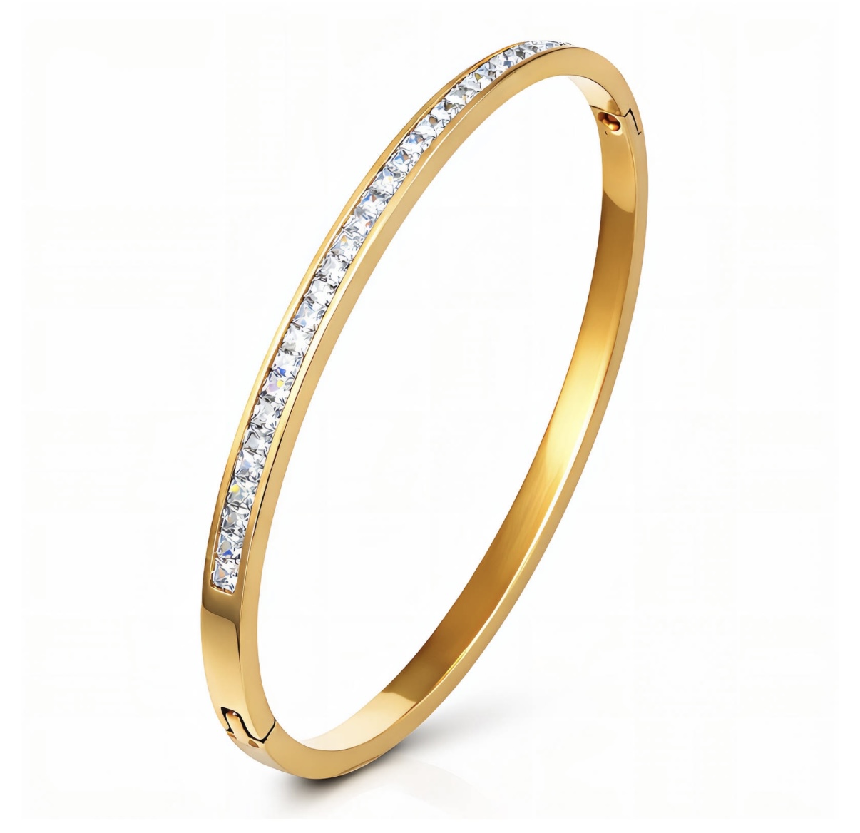 Gold Plated Anti Tarnish Stainless Classic Crystal Steel