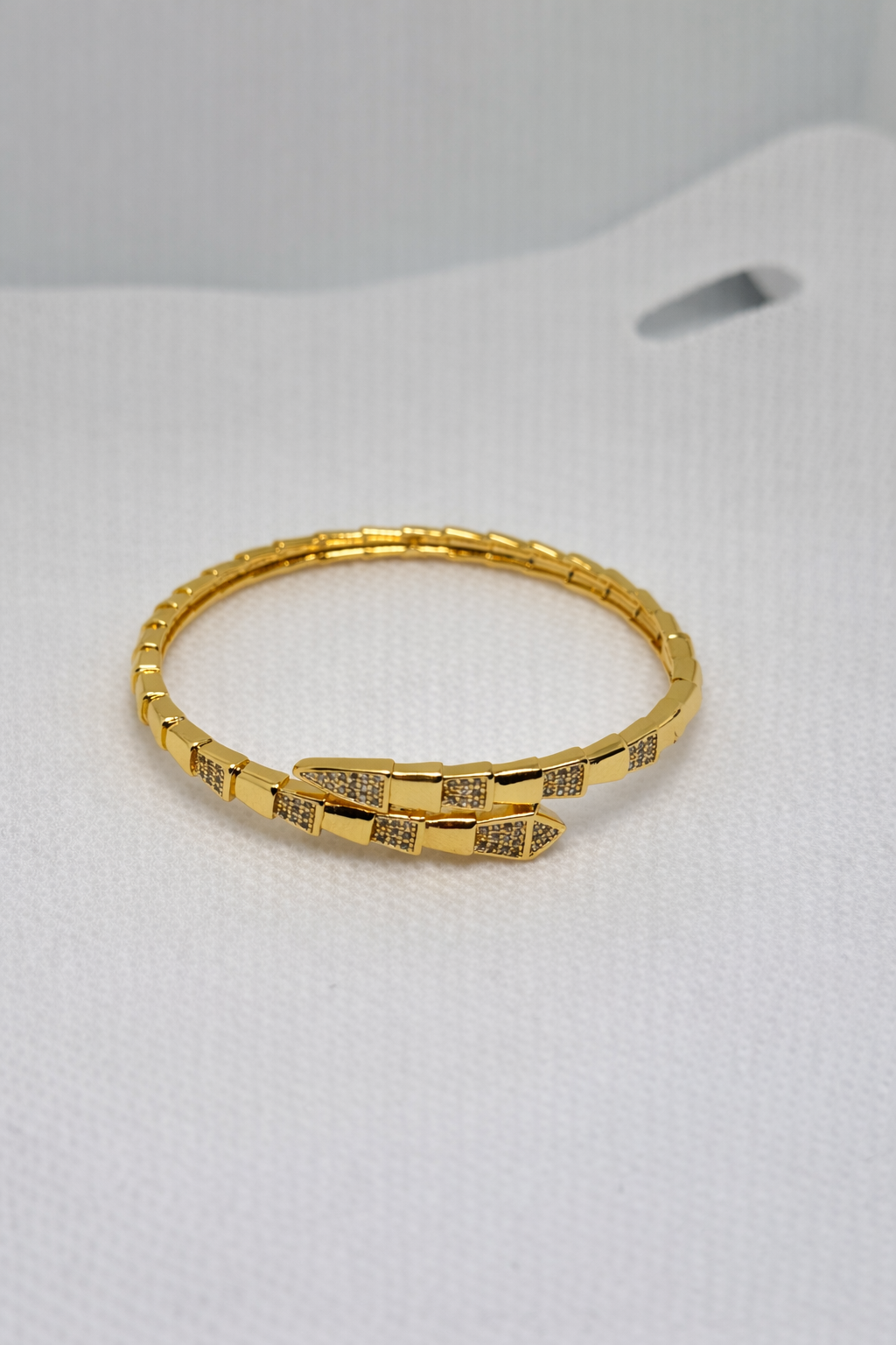 Gold Plated Anti Tarnish Stainless Steel Textured Nail Bangle